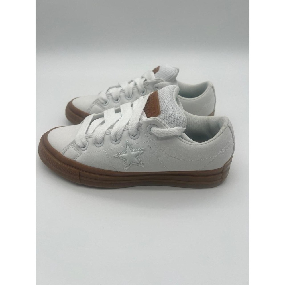 Converse One Star Low White Leather Gum Sole Sneakers 163251C - Picture 5 of 6